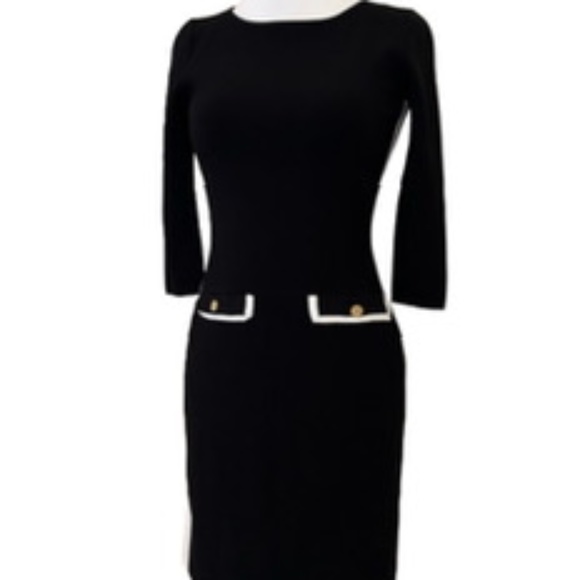 Knit 3/4 Sleeve Sheath Dress - Picture 2 of 10